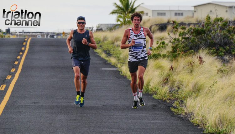 Javier Gómez Noya y Diego Paz corriendo en el Energy Las