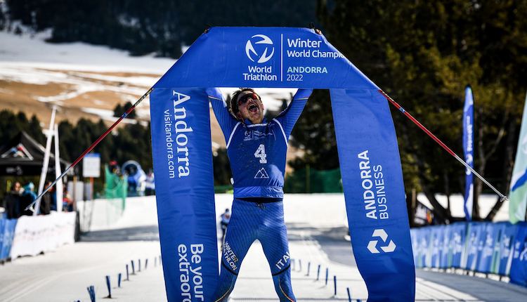 Daria Rogozina y Franco Pesavento campeones del Mundo de Triatlon de Invierno en Andorra