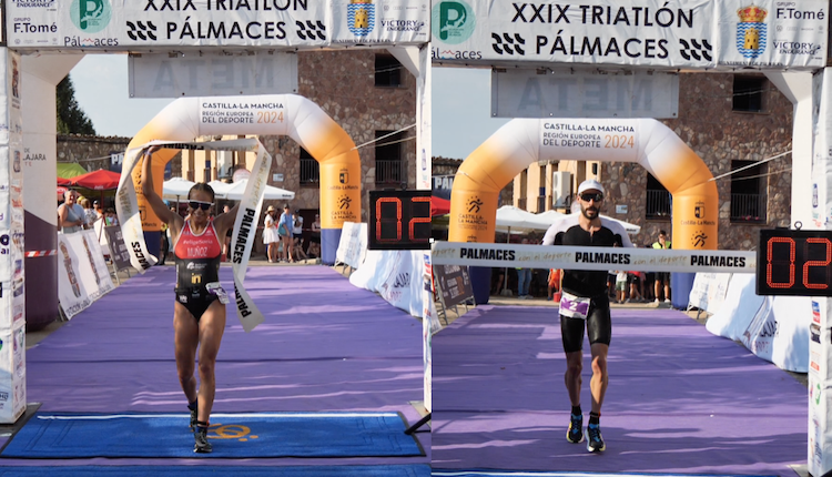Vicente Hernández y Marina Muñoz se llevan el Triatlon de Pálmaces