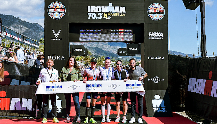 Kevin Callebout y Eva Marsac vencen el IRONMAN 70.3 Marbella