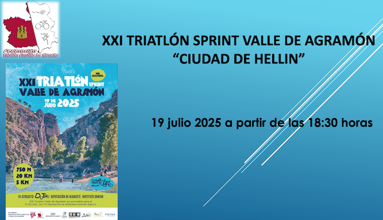 Triatlon de Agramón iniciación en No Drafting bajo distancia sprint