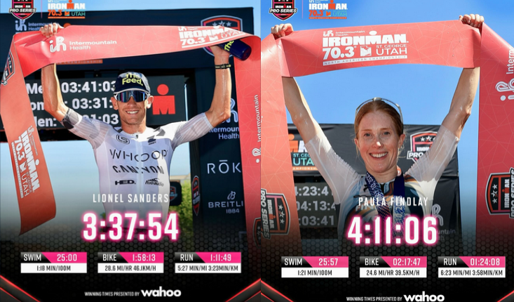Paula Findlay y Lionel Sanders vencen IRONMAN 70.3 St George