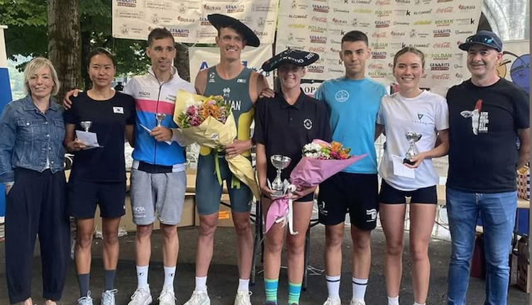 Luke  William y Mikalya Messer vencen el Triatlon de Lekeitio