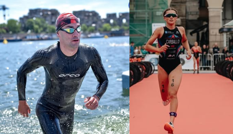 Antonio Serrat y Ana Carballo vencen el Triatlon do Miño