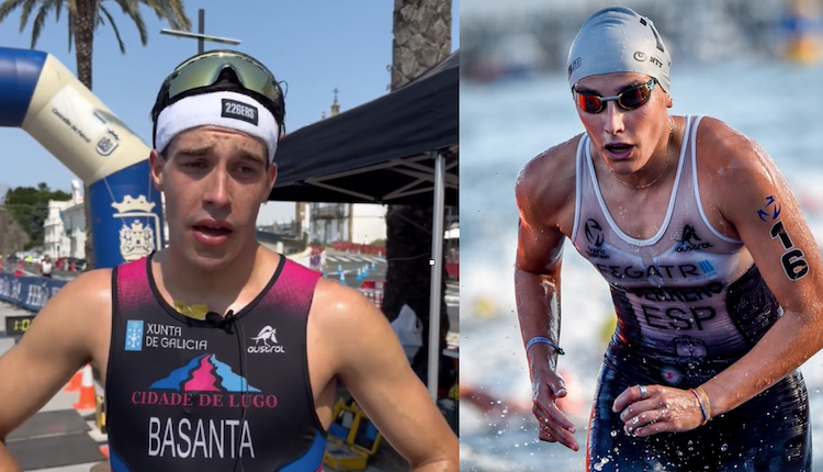 Basanta y Guerrero campeones gallegos de triatlon en Ferrol