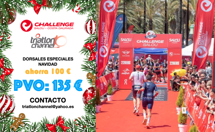 3 dorsales especiales Challenge Salou, TriatlonChannel-Navidad