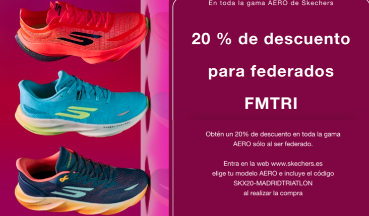 Los triatletas FMTRI tendrán descuento del 20% en Skechers