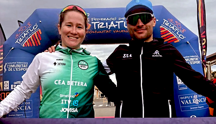 Roberto Sánchez y Noelia Juan campeones valencianos de duatlon en Xilxes