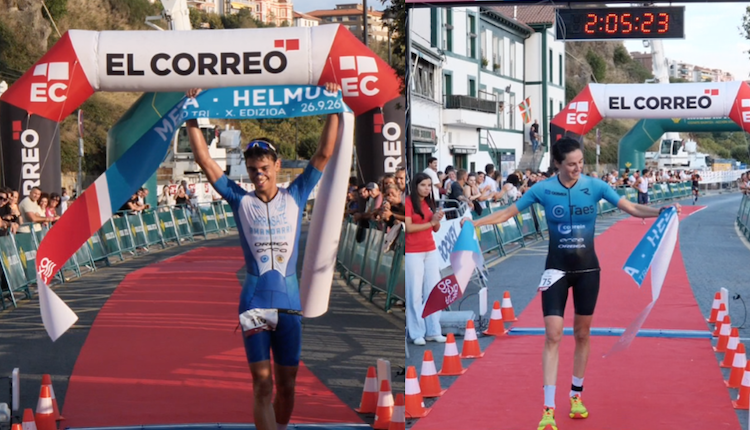 Mikel Ugarte y Helene Alberdi vencen el Triatlon de Getxo