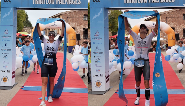 Diego Méntrida y María Alzaga vencen el Triatlon de Pálmaces